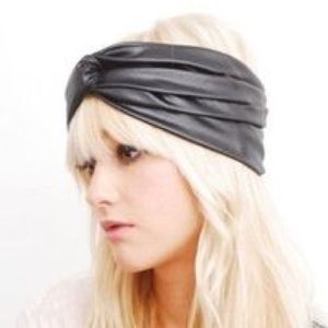 Faux Leather Turban Headband O/S